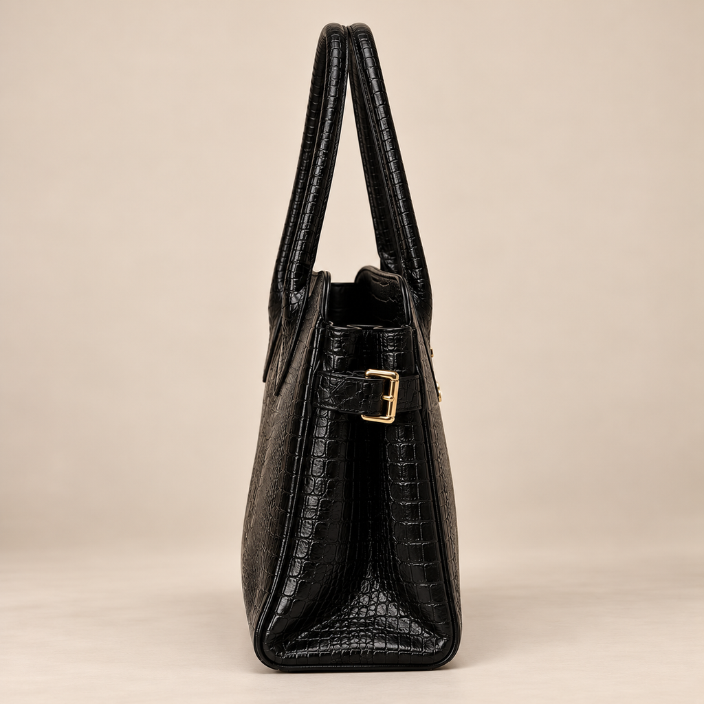 THE GOAT BAG CROCOBLACK